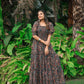 Rajwada Black Georgette Stitched Printed Indo Western Dress For Women