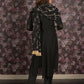 Rajwada Black Embroidered Stitched Fit and Flare Georgette Kurta Set for Womem