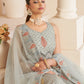 Rajwada Grey Georgette Embroidered Semi Stitched Lehenga With Unstitched Blouse for Women