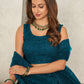 Rajwada Teal Net Embellished Semi Stitched Lehenga With Unstitched Blouse for Women