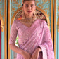 Rajwada Lavender Sequins Embroidered Georgette Saree with Unstitched Blouse for Women