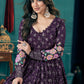 Rajwada Purple Faux Georgette Printed Gown For Women