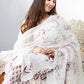 Rajwada White Cotton Blend Printed Straight Kurta Set For Women