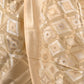 Off White Linen Woven Saree With Unstitched Blouse