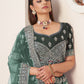 Rajwada Green Crepe Embroidered Semi Stitched Lehenga With Unstitched Blouse for Women