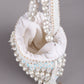 Rajwada White Embroidered Potli Bag with Tassels For Women