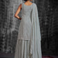 Rajwada Women Grey Embroidered Partywear  Stitched Kurtaset