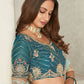 Rajwada Blue Net Embroidered Semi Stitched Lehenga With Unstitched Blouse for Women