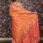 Rajwada Orange Patola Silk Woven Saree with Unstitched Blouse for Women