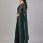 Dark Green Georgette Embellished Saree