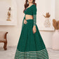 Rajwada Green Georgette Embellished Semi Stitched Lehenga With Unstitched Blouse For Women