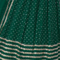 Rajwada Green Georgette Embellished Semi Stitched Lehenga With Unstitched Blouse For Women