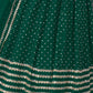 Rajwada Teal Georgette Embellished Semi Stitched Lehenga With Unstitched Blouse For Women