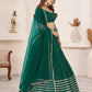 Rajwada Green Georgette Embellished Semi Stitched Lehenga With Unstitched Blouse For Women