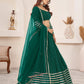 Rajwada Teal Georgette Embellished Semi Stitched Lehenga With Unstitched Blouse For Women