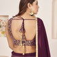 Rajwada Wine Georgette Embellished Semi Stitched Lehenga With Unstitched Blouse For Women