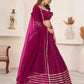 Rajwada Pink Georgette Embellished Semi Stiched Lehenga With Unstitched Blouse For Women
