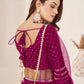 Rajwada Pink Georgette Embellished Semi Stiched Lehenga With Unstitched Blouse For Women