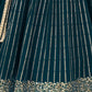 Rajwada Teal Georgette Embellished Semi Stitched Lehenga With Unstitched Blouse For Women