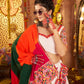 Rajwada White Viscose Cotton Embroidered Semi-Stitched lehenga With Stunning Tassels For Women