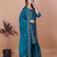 Rajwada Teal Chinon Embroidered Stitched Kurta Set For Women