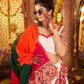 Rajwada White Viscose Cotton Embroidered Semi-Stitched lehenga With Stunning Tassels For Women