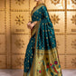 Rajwada Teal Green Silk Blend Woven Pithani Saree For Women
