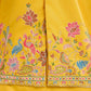Rajwada Yellow Cotton Blend Embroidered Stitched Kurta For Men