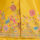 Rajwada Yellow Cotton Blend Embroidered Stitched Kurta For Men