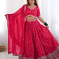 Rajwada Pink Silk Blend Embroidered Semi-Stitched lehenga For Women