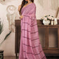 Rajwada Peach Pink Cotton Linen Zari Work Saree For Women