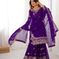 Rajwada Purple Georgette Embroidered Stitched Kurta Set For Women