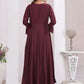 Rajwada Deep Wine Cotton Blend Embroidered Kurti For Women