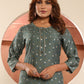 Rajwada Dusty Green Viscose Printed Kurta For Women
