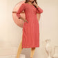 Rajwada Red Viscose Printed Kurta For Women