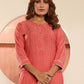 Rajwada Red Viscose Printed Kurta For Women