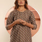 Rajwada Brown Viscose Printed Kurta For Women