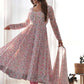 Rajwada Pink Chiffon Floral Digital Print Stitched Kurta Set For Women