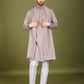 Rajwada Lavender Viscose Silk Embellished Stitched Kurta For Men