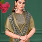Rajwada Grey Silk Blend Woven Printed Saree For Women