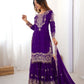 Rajwada Purple Georgette Embroidered Stitched Kurta Set For Women
