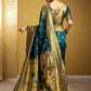 Rajwada Teal Green Silk Blend Woven Pithani Saree For Women