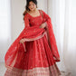 Rajwada Red Georgette Embellished Kurta Set For Women