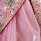 Rajwada Pastel Pink Organza Embroidered Solid Saree For Women