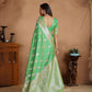 Rajwada Green Silk Blend Woven Elegant Saree For Women