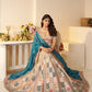 Rajwada Multicolor Silk Blend Embroidered Semi-Stitched Lehenga For Women