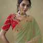 Rajwada Green Georgette Embroidered Elegant Saree For Women