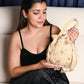 Rajwada Golden Suede Exhaustive With Sequin And Bead Work Potli For Women