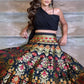 Rajwada Black Jacquard Silk Woven Semi-Stitched Lehenga For Women