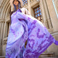 Rajwada Purple Satin Printed Saree With Unstitched Blouse For Women
